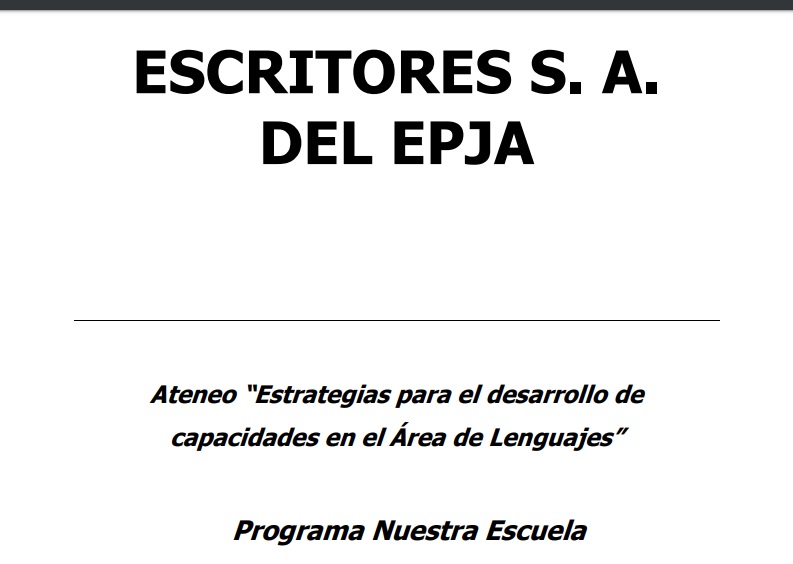 Ateneo Didáctico, Estrategias para el desarrollo de capacidades en el área de lenguajes